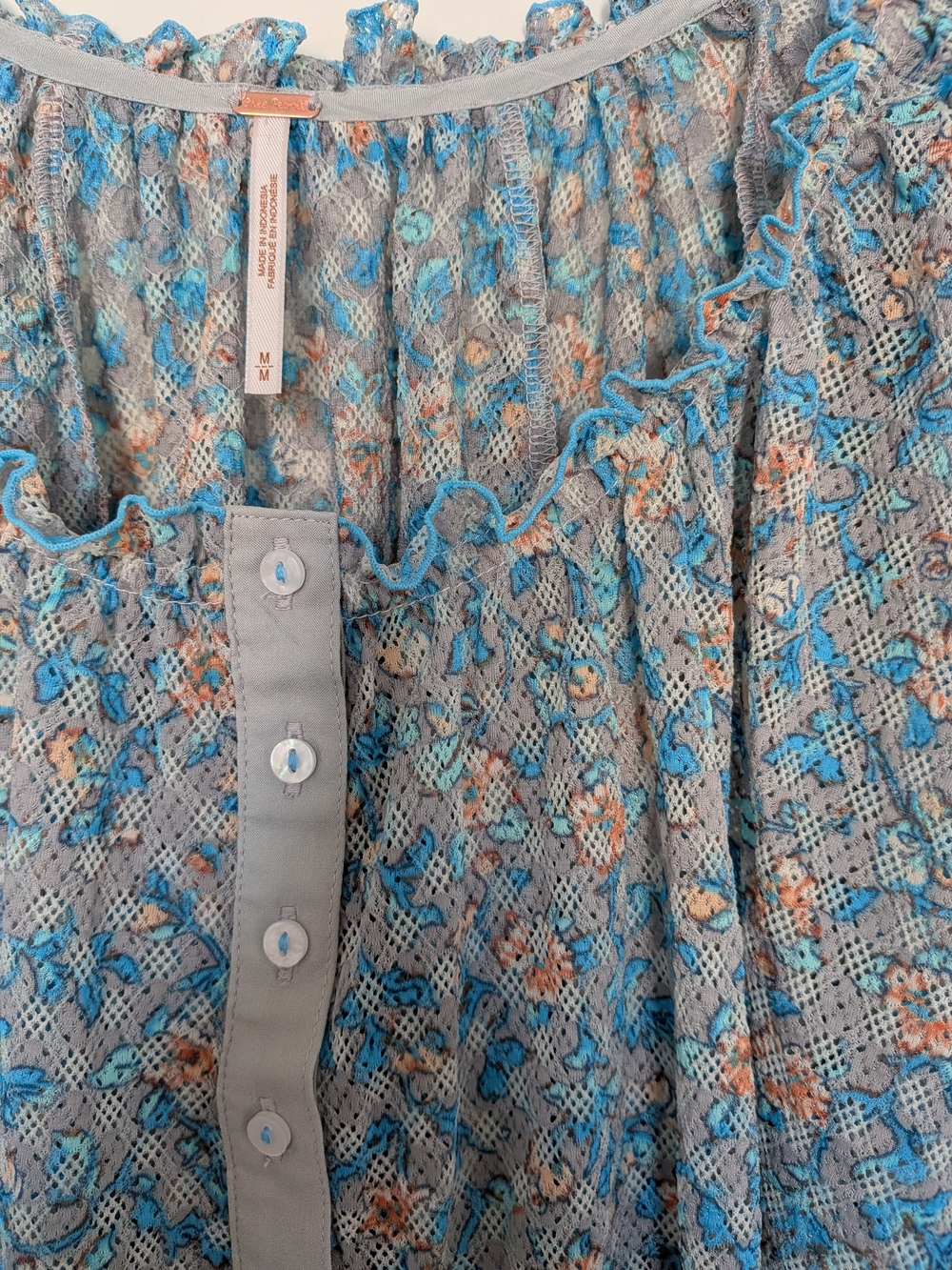 Free People Floral Astra Peasant Top - Picture 5 of 5